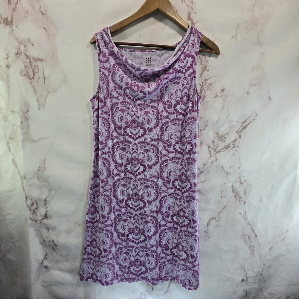 Title Nine Dress Womens Medium Purple Tank Mini Breeze Cowl Neck